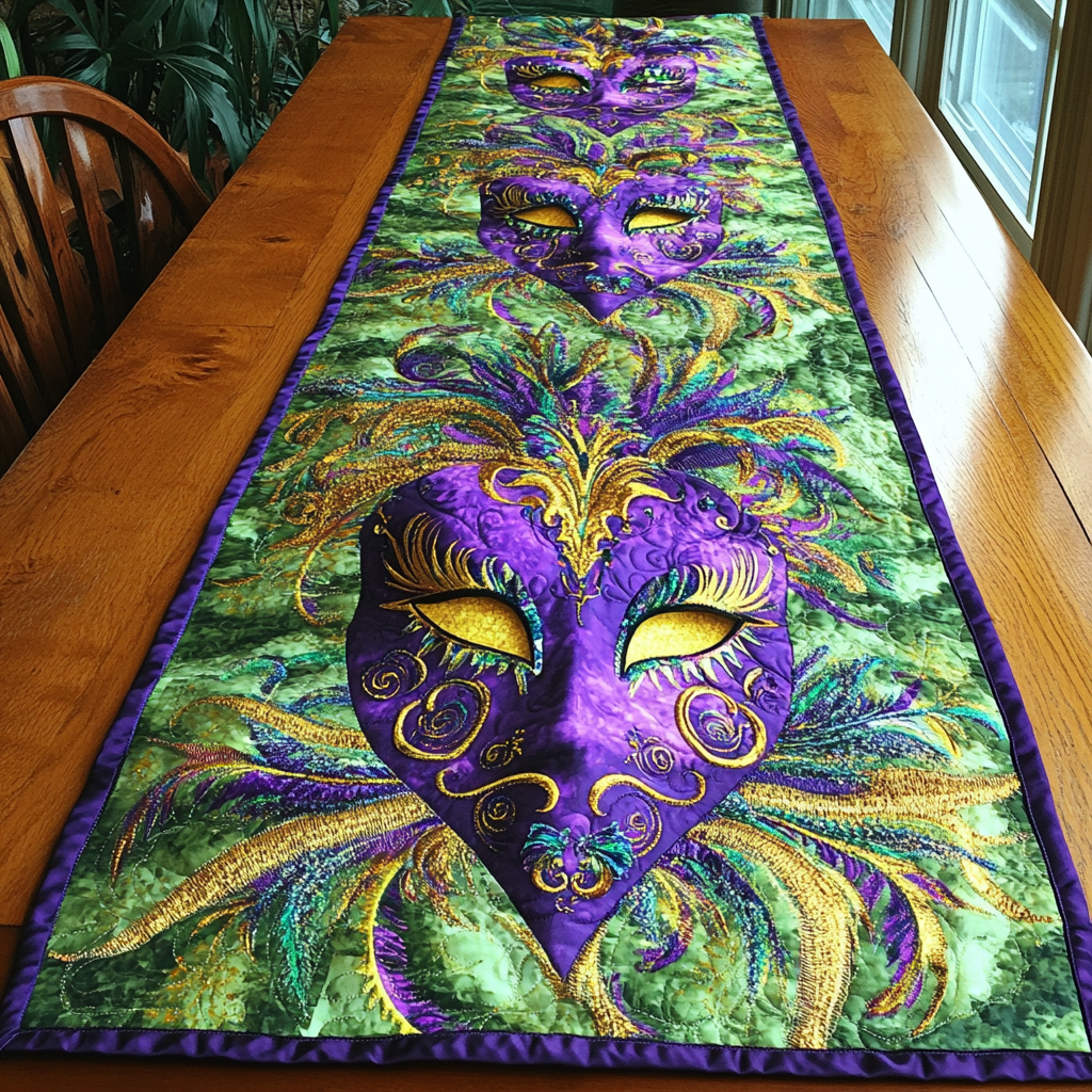 Mardi Gras Revelry Quilted Table Runner NCU0DK4107