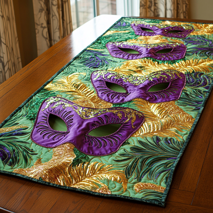 Mardi Gras Whimsy Quilted Table Runner NCU0DK4109