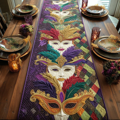 Mardi Mask Quilted Table Runner NCU0PT10977
