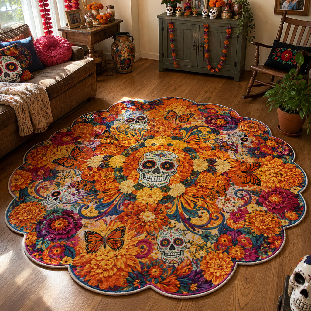 Marigold Soul Garden Custom Shape Area Rug NCU0PT12038