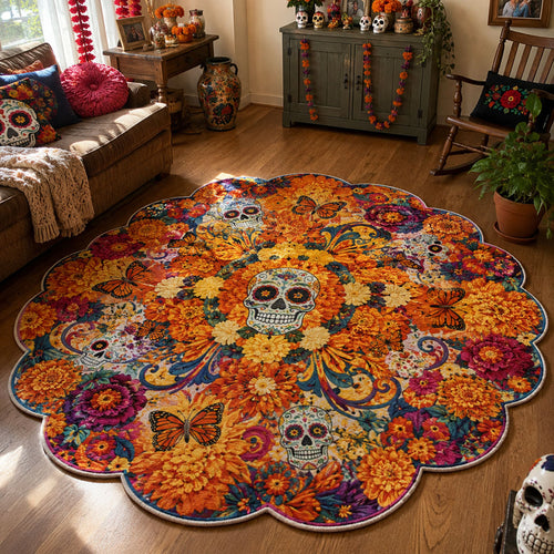Marigold Soul Garden Custom Shape Area Rug NCU0PT12038