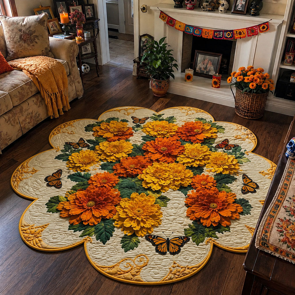 Marigolds in Memory Custom Shape Area Rug NCU0PT12039