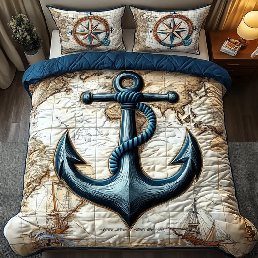 Marine Charm 3-Piece Quilted Bedding Set NCU0VL882