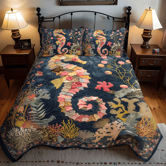 Marine Garden 3-Piece Quilted Bedding Set NCU0TH1268