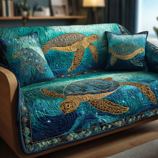 Marine Glow Quilted Sofa Cover NCU0TV737