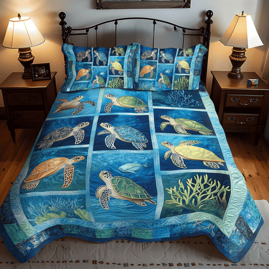 Marine Harmony 3-Piece Quilted Bedding Set NCU0TL1138