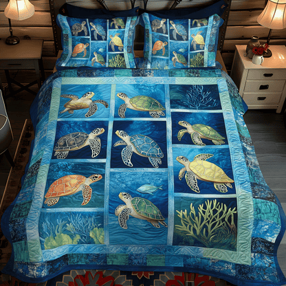 Marine Harmony 3-Piece Quilted Bedding Set NCU0TL1138