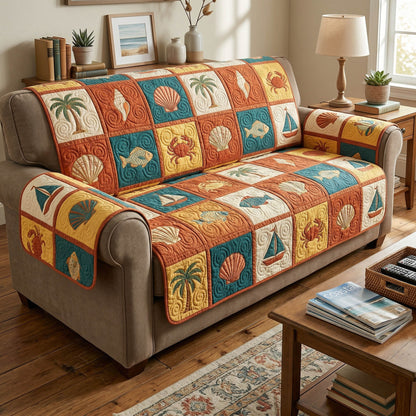 Marine Haven Quilted Sofa Cover NCU0TD2685