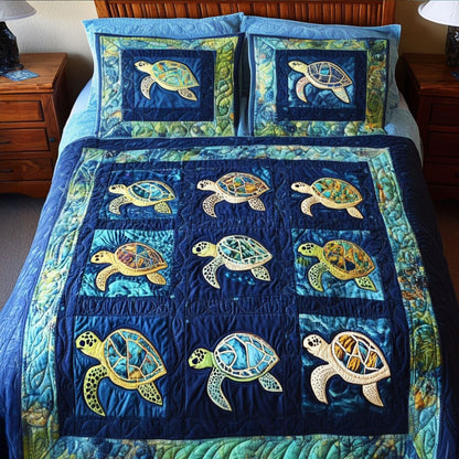 Marine Oasis 3-Piece Quilted Bedding Set NCU0PT2402