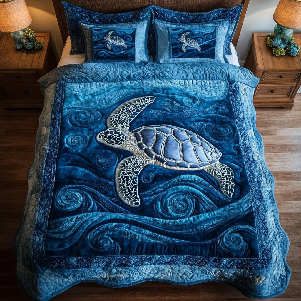Marine Serenity 3-Piece Quilted Bedding Set NCU0NT4226