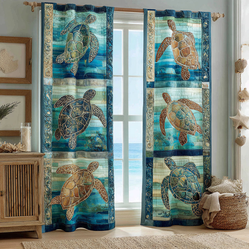 Marine Turtle Journey Quilted Curtains NCU0TV973