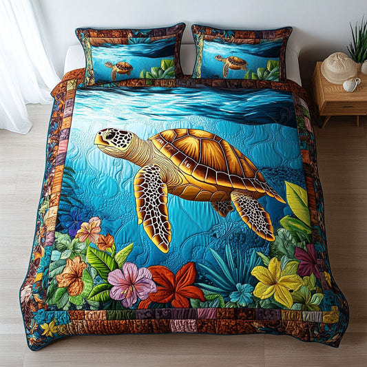 Marine Wanderer 3-Piece Quilted Bedding Set NCU0NT2518