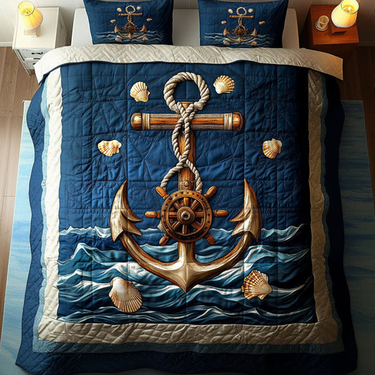 Mariner Helm 3-Piece Quilted Bedding Set NCU0NT4829