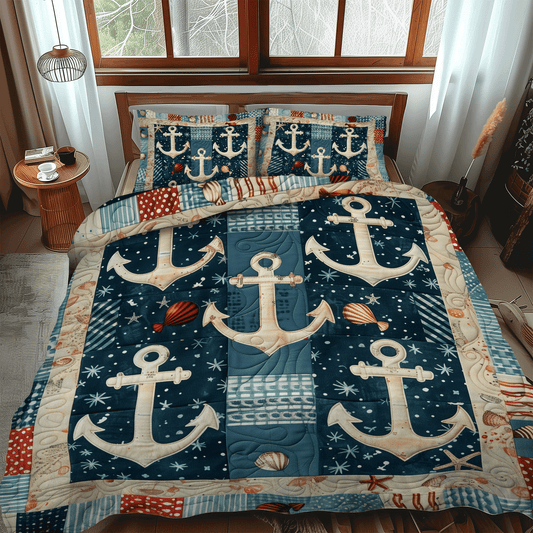 Maritime Dreams 3-Piece Quilted Bedding Set NCU0TH1221