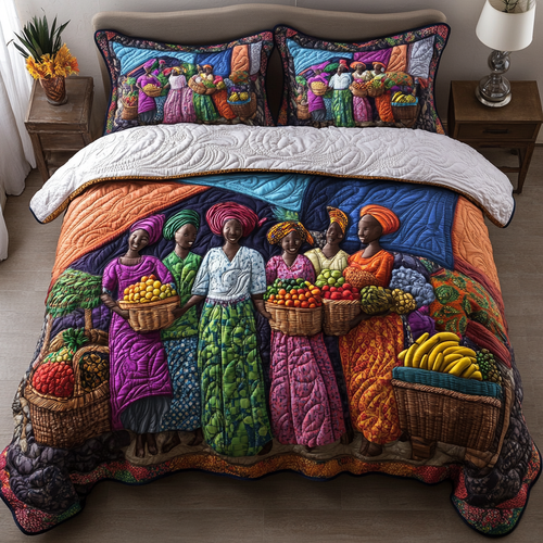 Market Queens 3-Piece Quilted Bedding Set NCU0VH5458