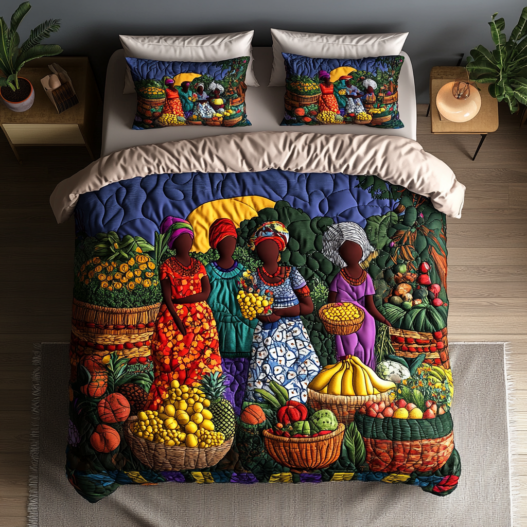 Market Vibes 3-Piece Quilted Bedding Set NCU0DK7764