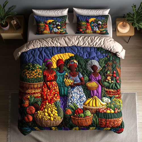 Market Vibes 3-Piece Quilted Bedding Set NCU0DK7764