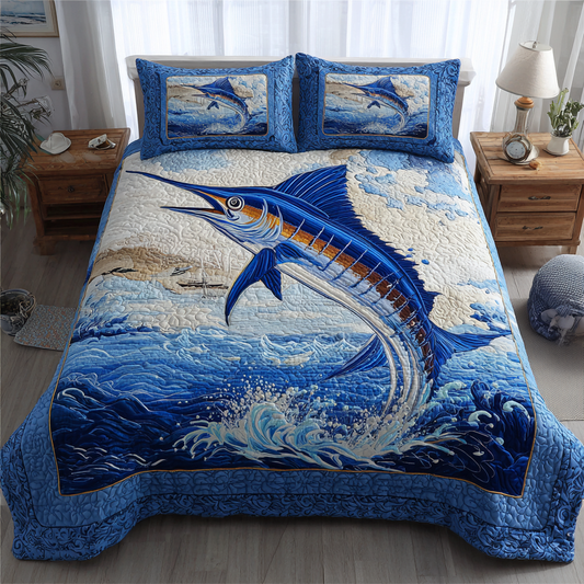 Marlin Glory 3-Piece Quilted Bedding Set NCU0DK8224