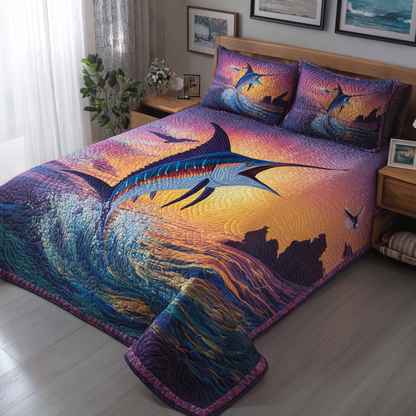 Marlin Journey 3-Piece Quilted Bedding Set NCU0DK8228