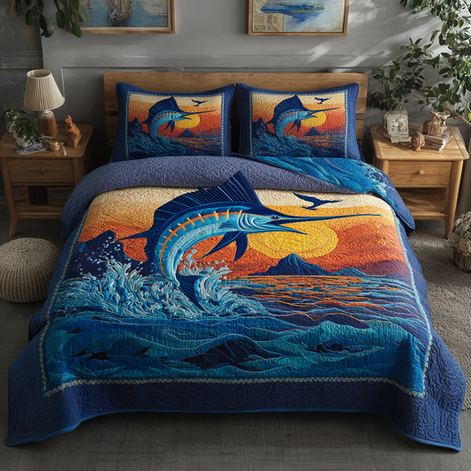 Marlin Spirit 3-Piece Quilted Bedding Set NCU0DK8227