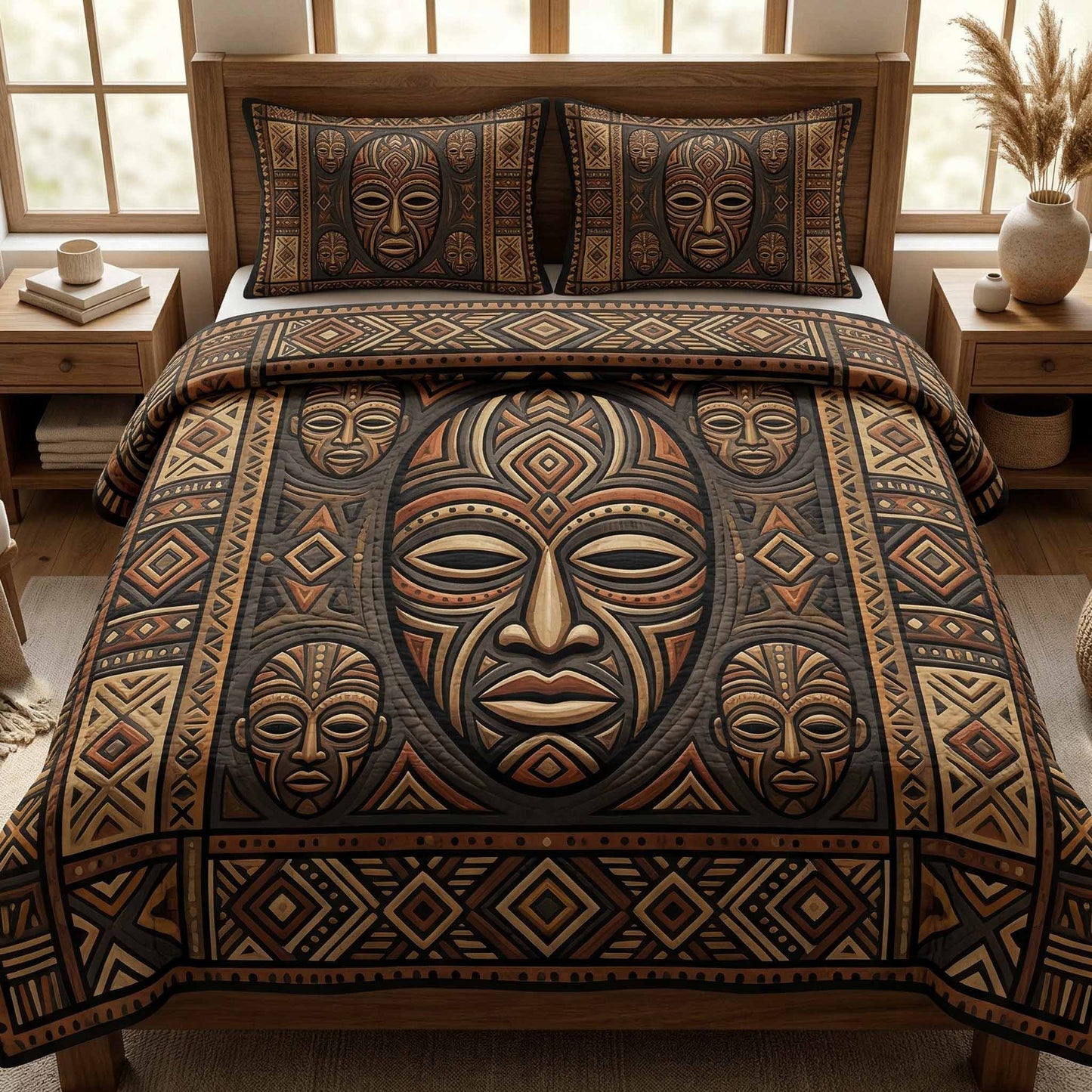 Mask Legacy 3-Piece Quilted Bedding Set NCU0XD2731