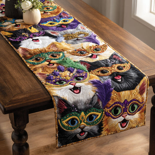 Masked Cat Quilted Table Runner NCU0NT11808