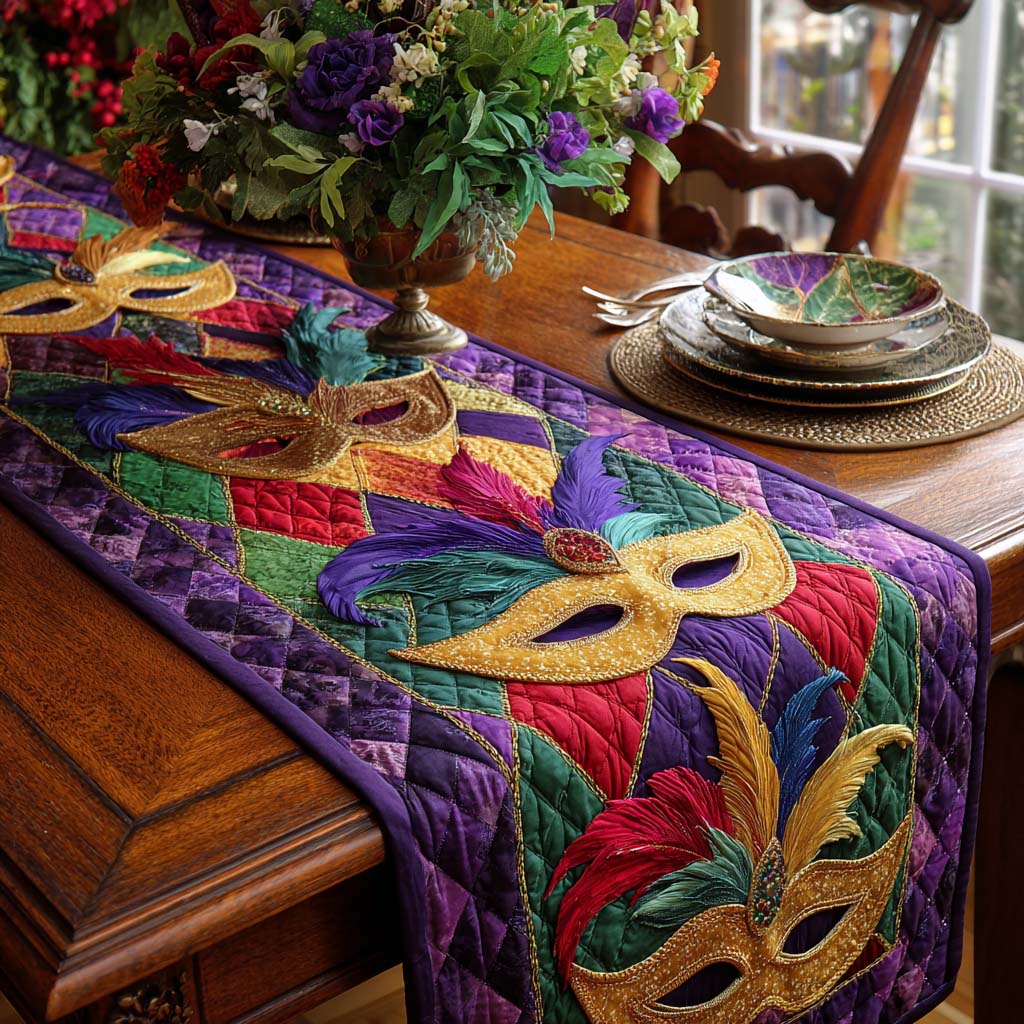Masquerade Joy Quilted Table Runner NCU0NT11605