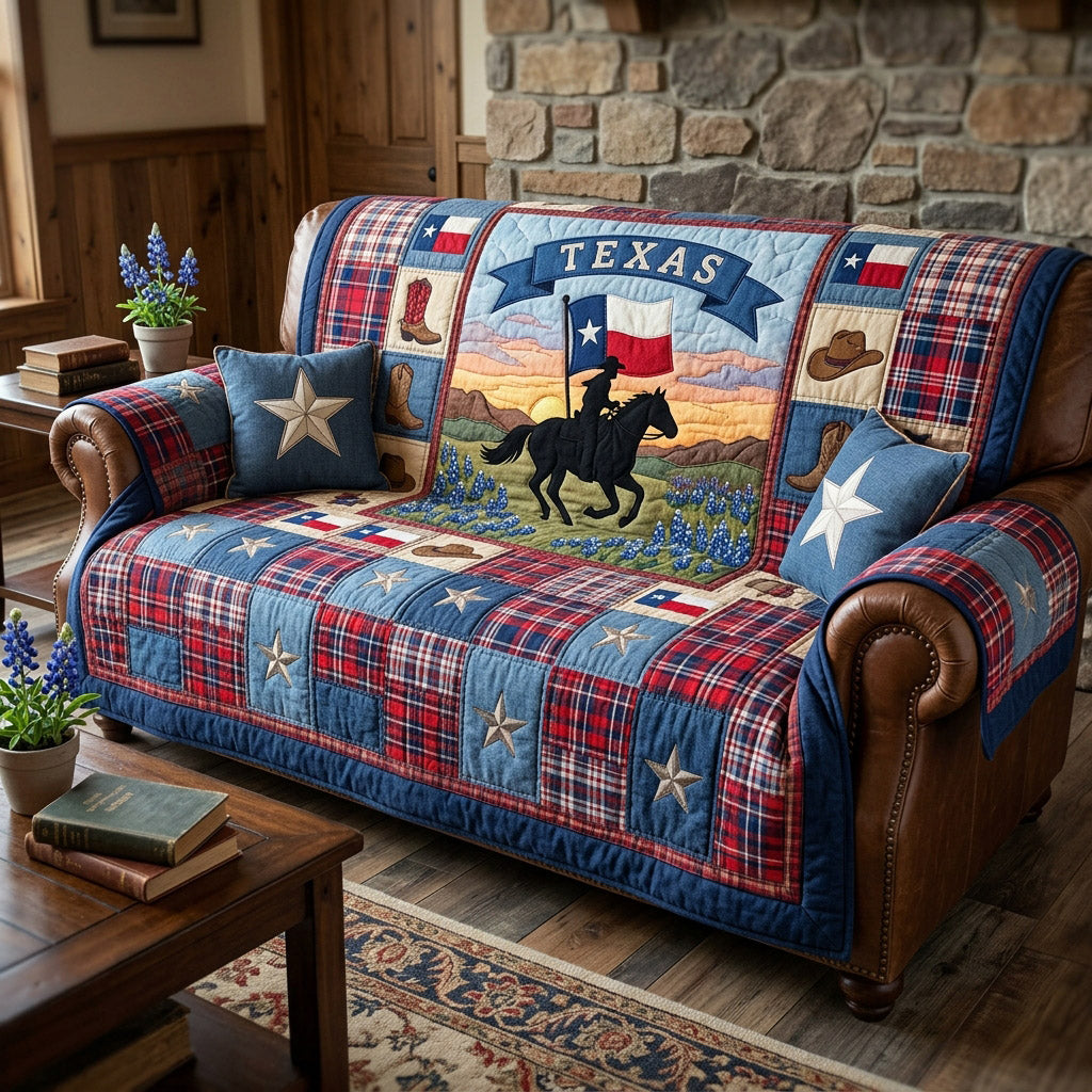 Maverick Spirit Quilted Sofa Cover NCU0HH2010
