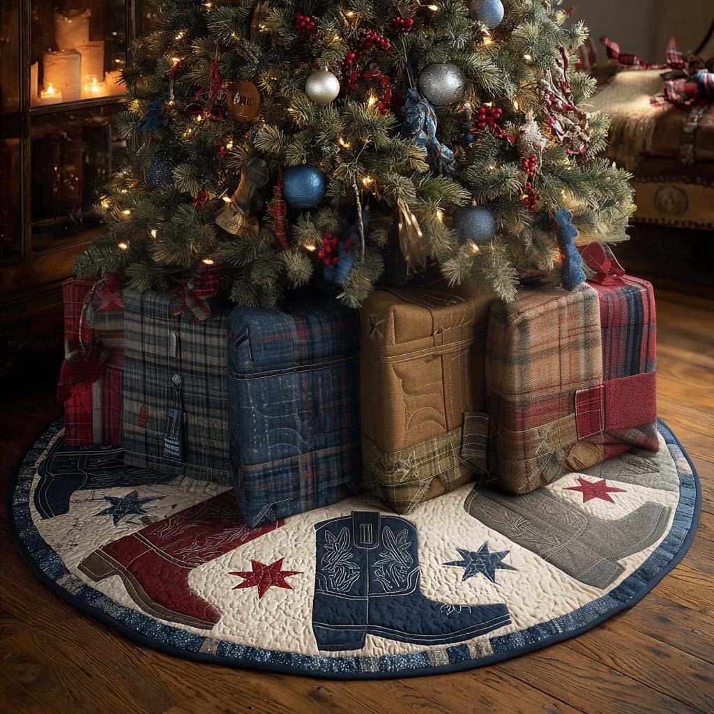 Maverick Style Christmas Quilted Tree Skirt NCU0NT11210