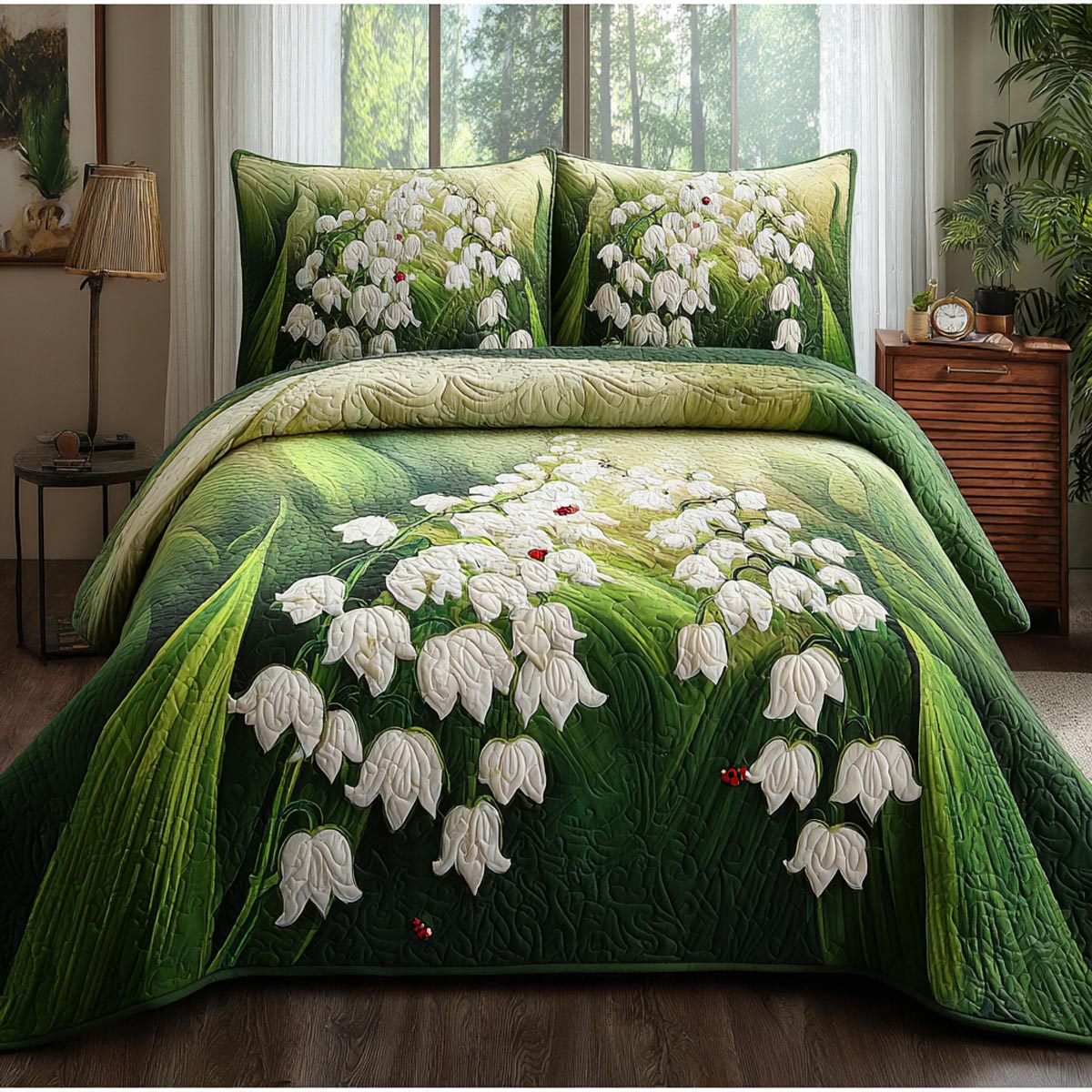 May Blooms 3-Piece Quilted Bedding Set NCU0DV9102