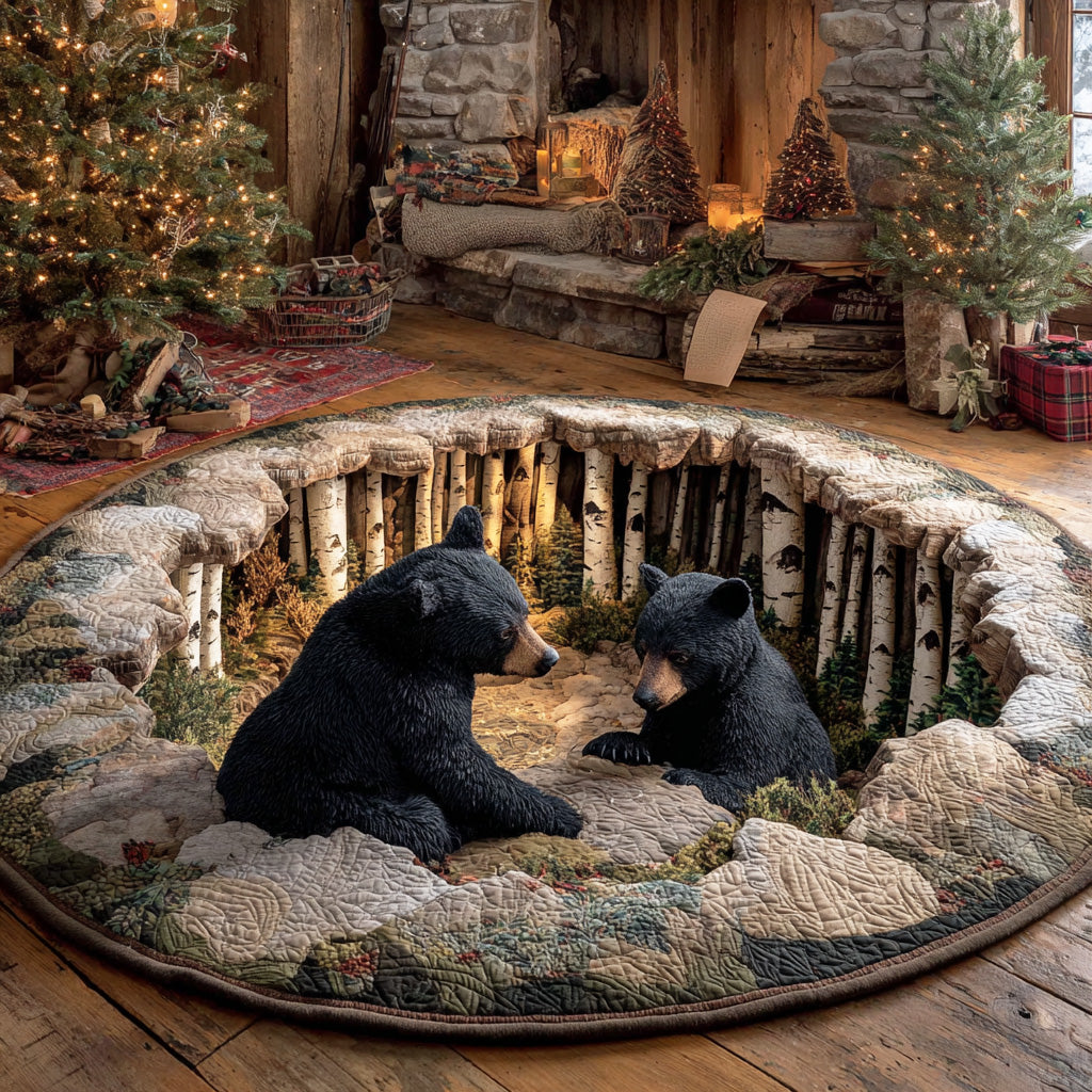 Meadow Bear Quilted Round Mat NCU0TD2069
