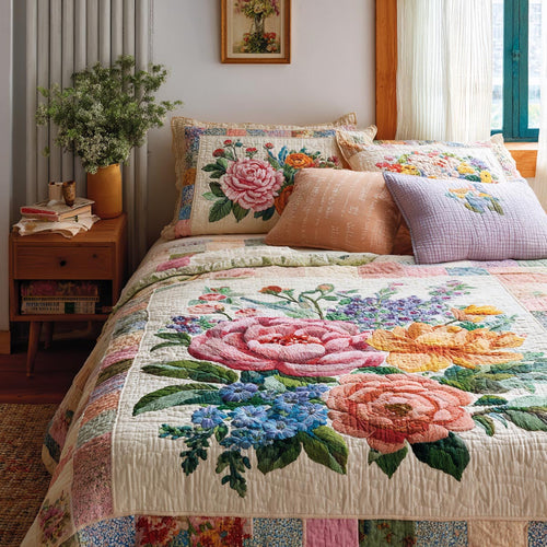 Meadow Bloom 3-Piece Quilted Bedding Set NCU0DV9341