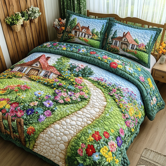 Meadow Bloom 3-Piece Quilted Bedding Set NCU0VL2613