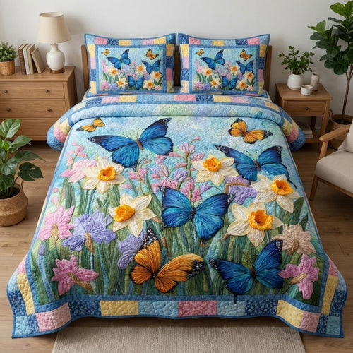 Meadow Bloom 3-Piece Quilted Bedding Set NCU0VL3328