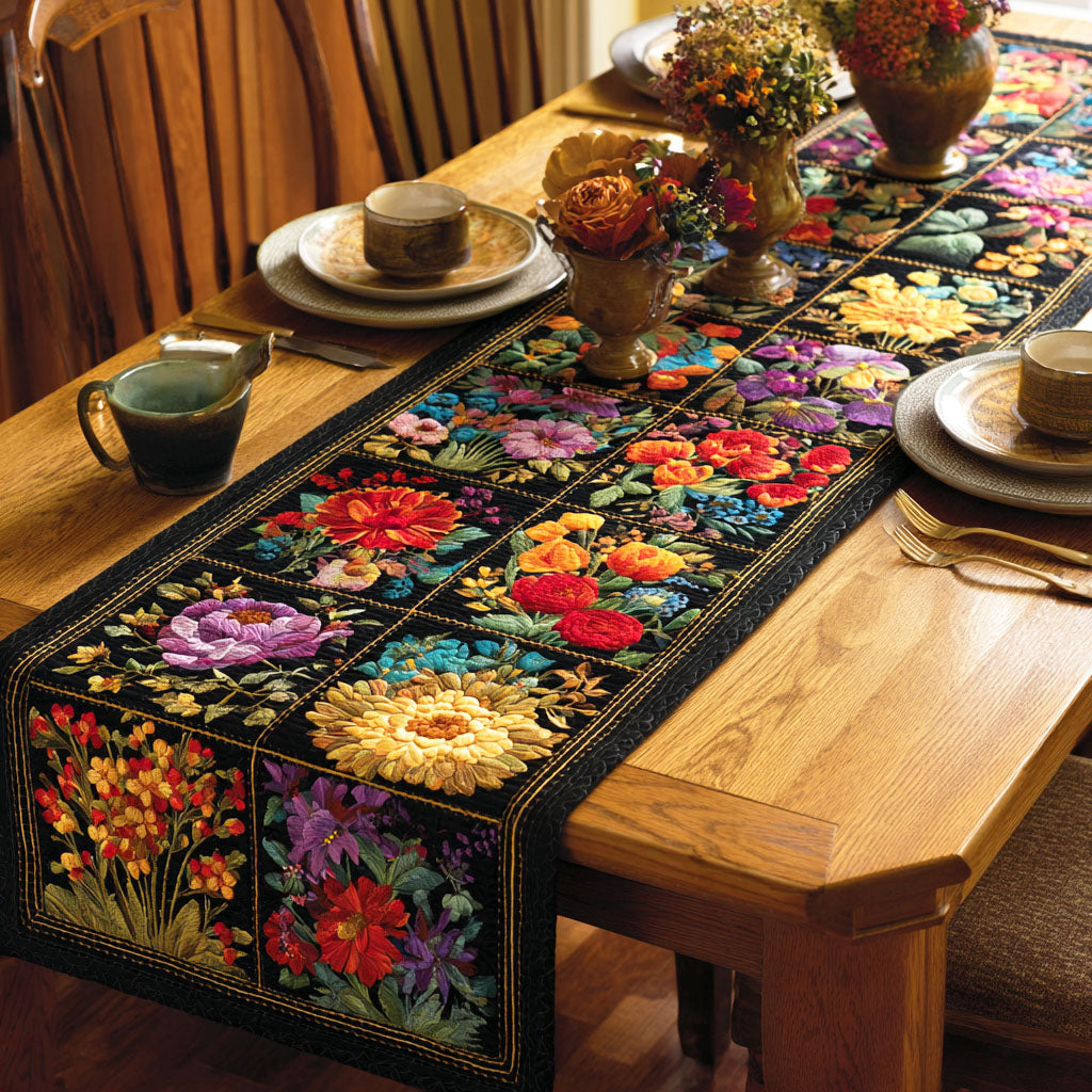 Meadow Bloom Mix Quilted Table Runner NCU0TD702
