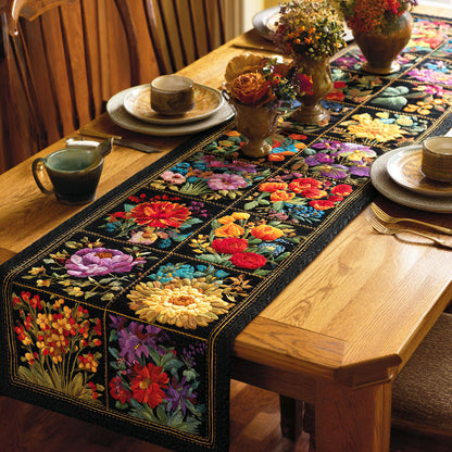 Meadow Bloom Mix Quilted Table Runner NCU0TD702