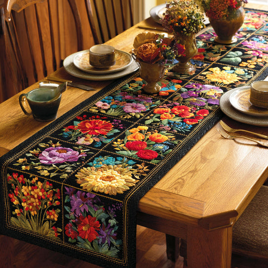 Meadow Bloom Mix Quilted Table Runner NCU0TD702