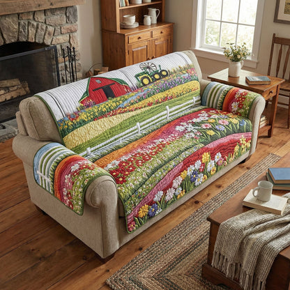 Meadow Blossom Quilted Sofa Cover NCU0PT11401