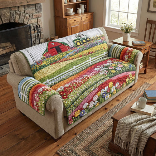 Meadow Blossom Quilted Sofa Cover NCU0PT11401