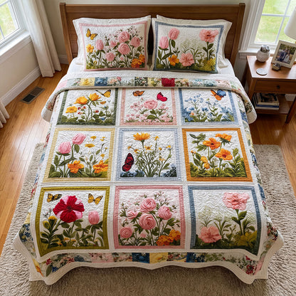 Meadow Blossom Retreat 3-Piece Quilted Bedding Set NCU0PT11527