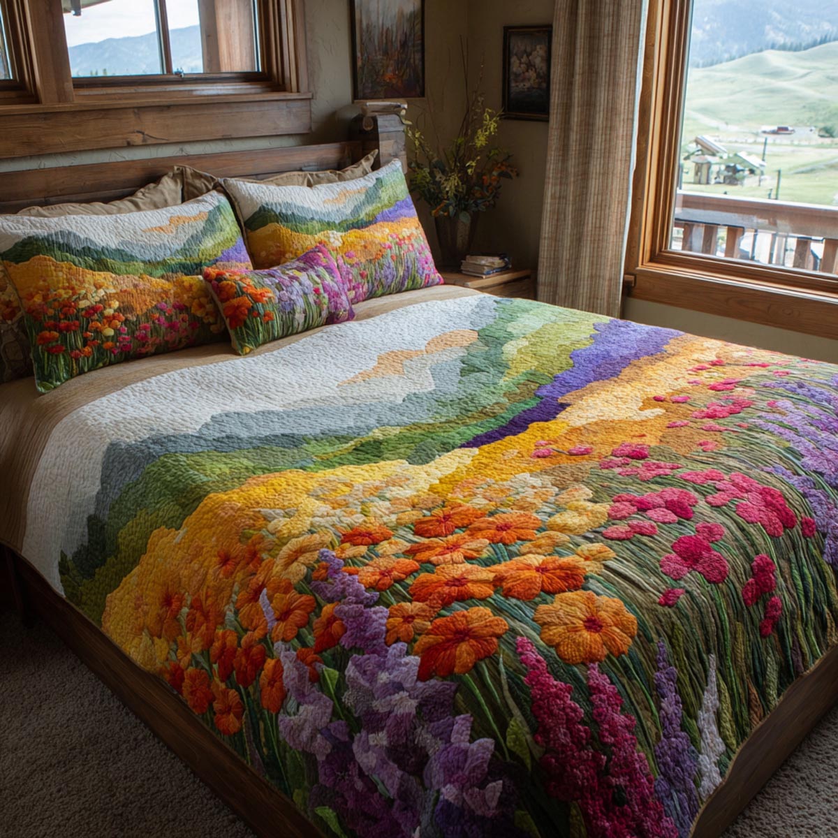Meadow Breeze 3-Piece Quilted Bedding Set NCU0DV9274