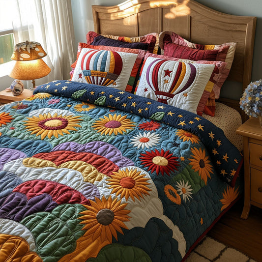 Meadow Breeze Balloons 3-Piece Quilted Bedding Set NCU0PT5182