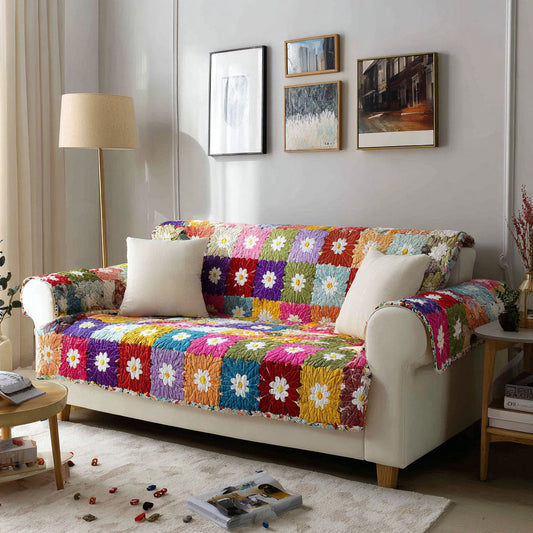 Meadow Breeze Quilted Sofa Cover NCU0TV531