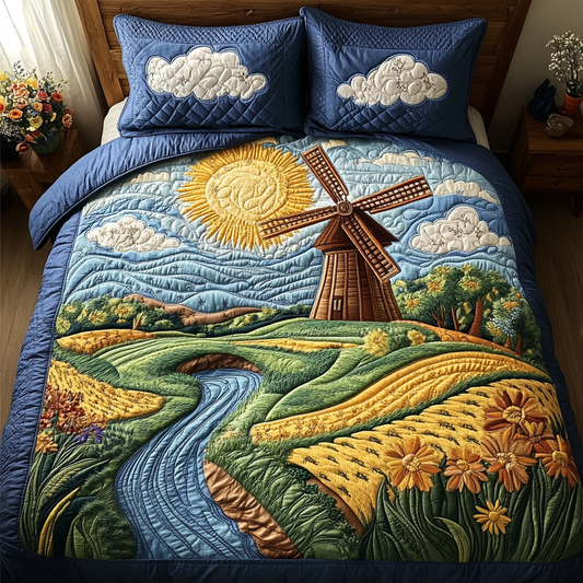 Meadow Calm 3-Piece Quilted Bedding Set NCU0VH5287