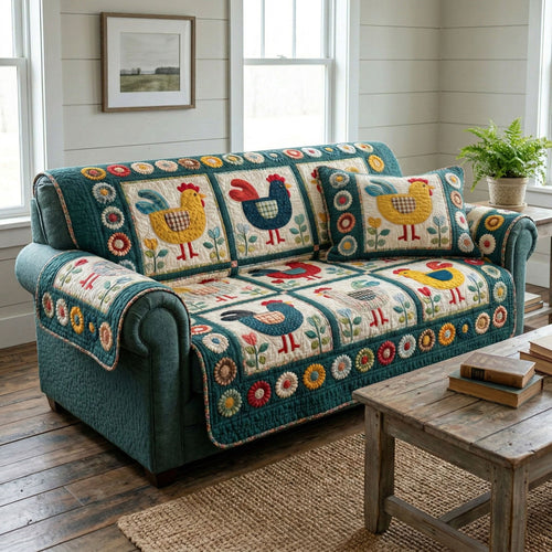 Meadow Chicken Quilted Sofa Cover NCU0NT12387