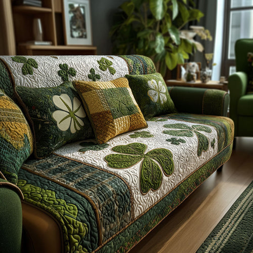 Meadow Clover Quilted Sofa Cover NCU0PT11226
