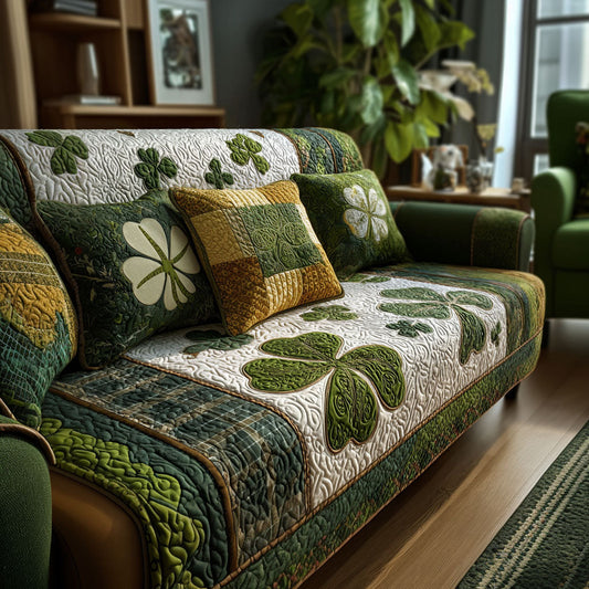 Meadow Clover Quilted Sofa Cover NCU0PT11226