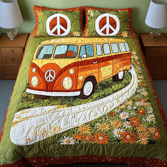 Meadow Cruiser 3-Piece Quilted Bedding Set NCU0NT4954