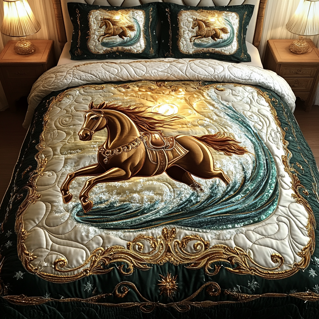 Meadow Dash 3-Piece Quilted Bedding Set NCU0VH1455
