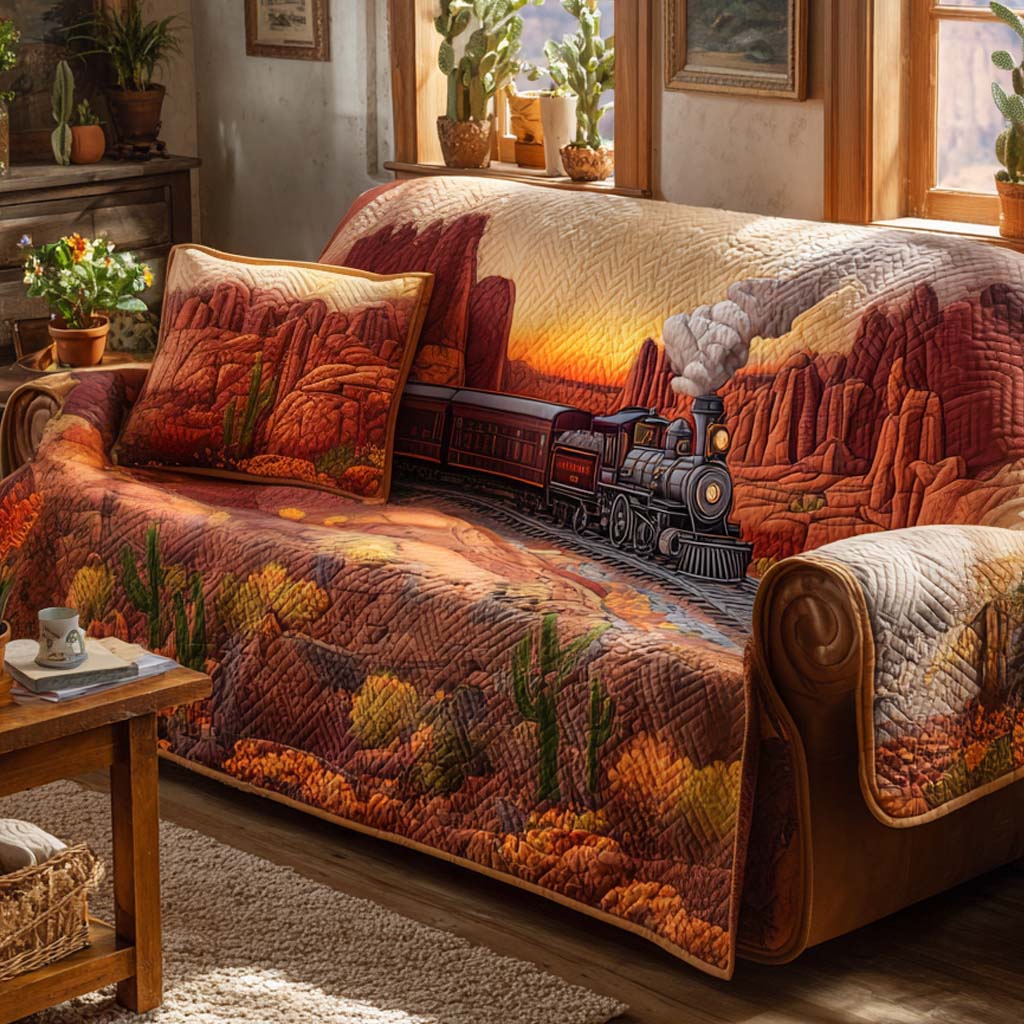 Meadow Dawn Quilted Sofa Cover NCU0XD1481